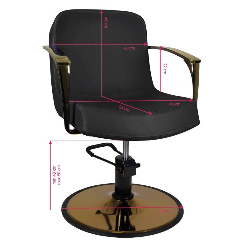 Professional barber chair GABBIANO BOLONIA , black color 4