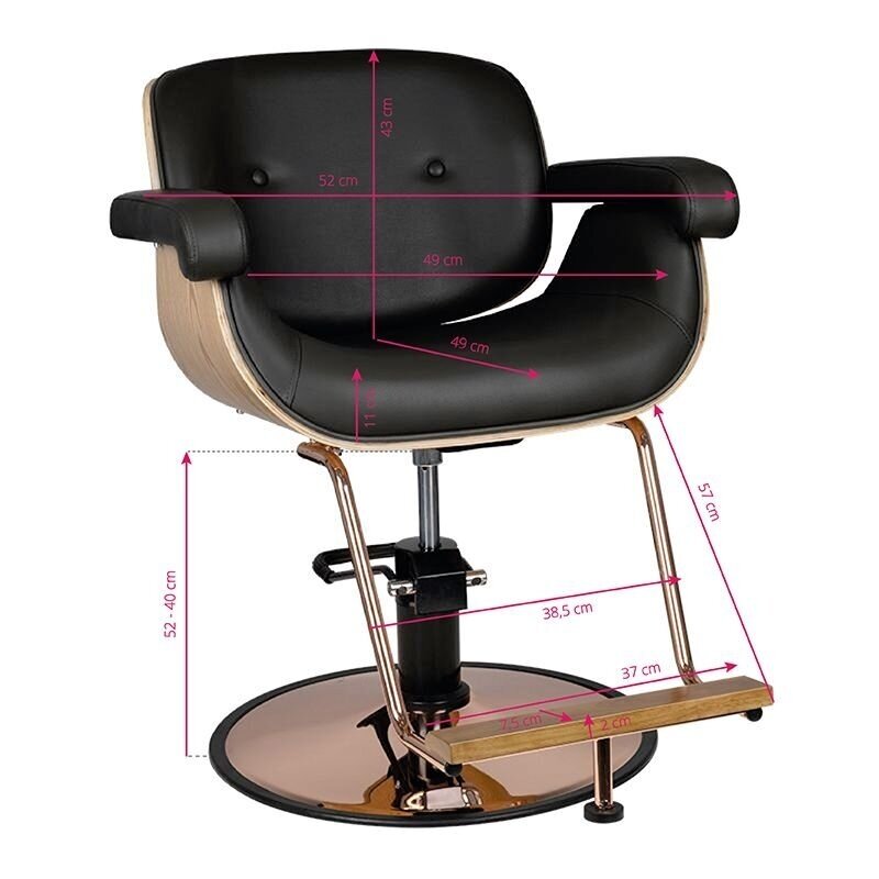 Professional hairdressing chair GABBIANO VENICE, black 4 Professional hairdressing chair GABBIANO VENICE, black 4