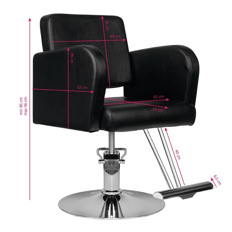Profesionali kirpyklos kėdė HAIR SYSTEM HS92, juodos spalvos 4
