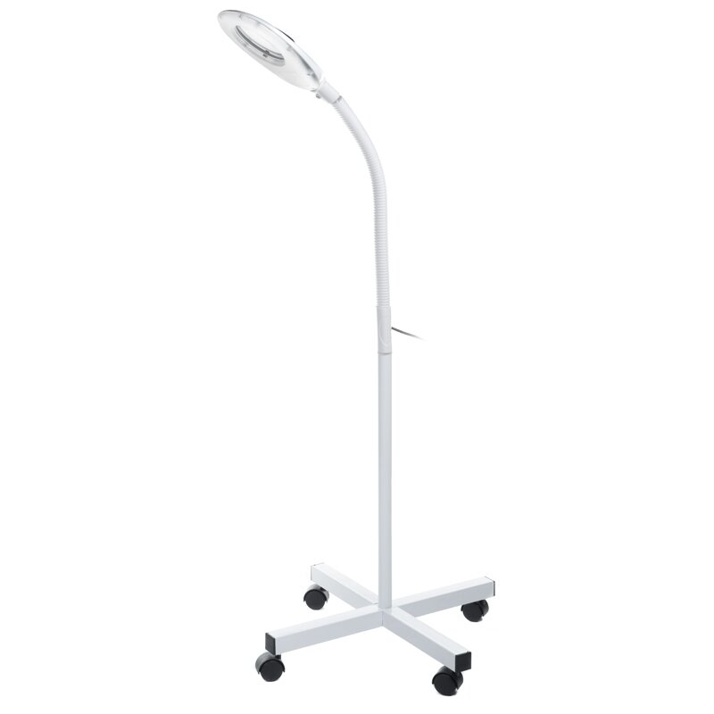 Profesionali kosmetologinė LED lempa - lupa BR-663G su stovu, baltos spalvos Profesionali kosmetologinė LED lempa - lupa BR-663G su stovu, baltos spalvos