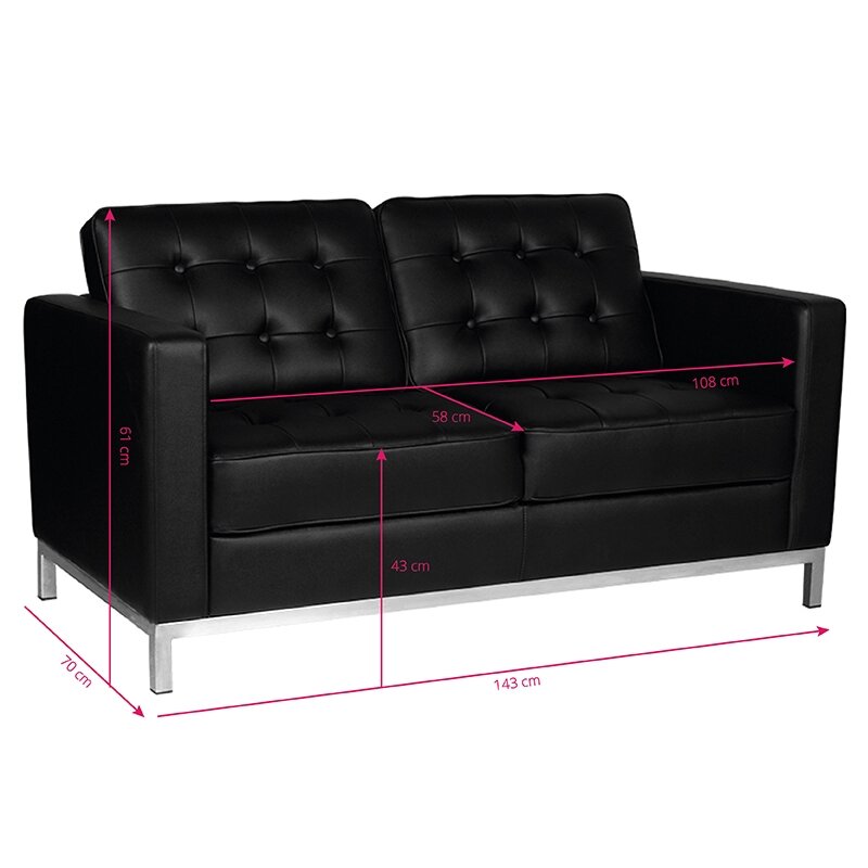 Profesionali laukiamojo sofa GABBIANO BM18019, juodos spalvos 2 Profesionali laukiamojo sofa GABBIANO BM18019, juodos spalvos 2
