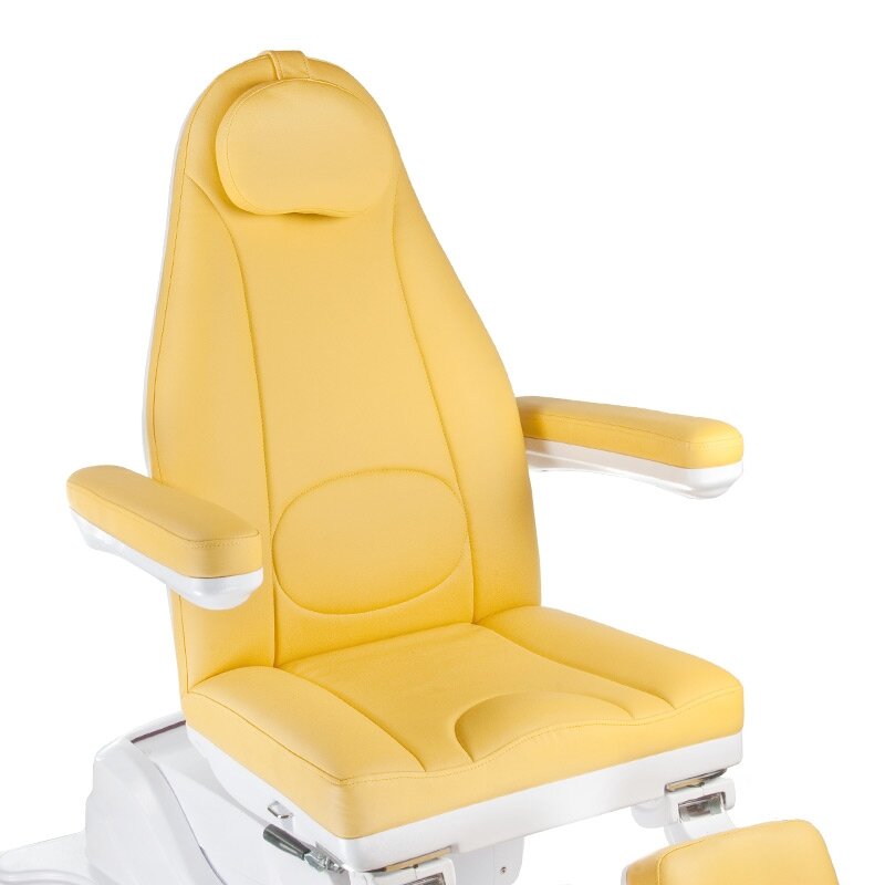 Professional electric podiatry chair for pedicure procedures MAZARO BR-6672A (5 motors), yellow color 1