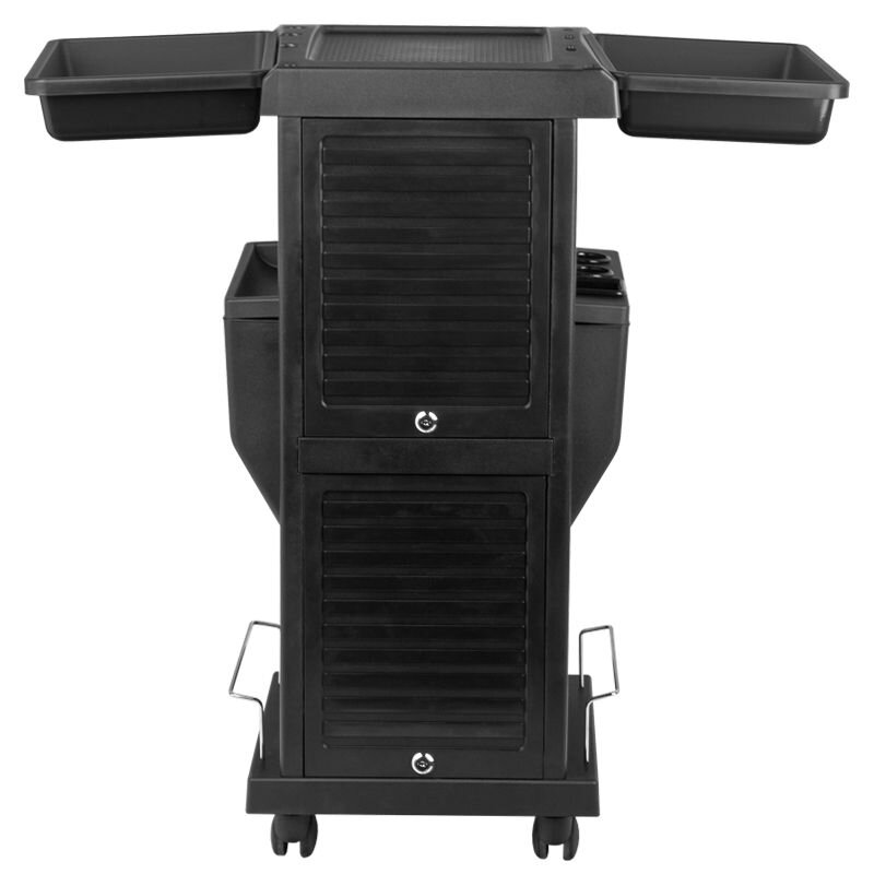 Professional hairdresser's trolley with 2 lockable compartments MOD100C, black color 11 Professional hairdresser's trolley with 2 lockable compartments MOD100C, black color 11