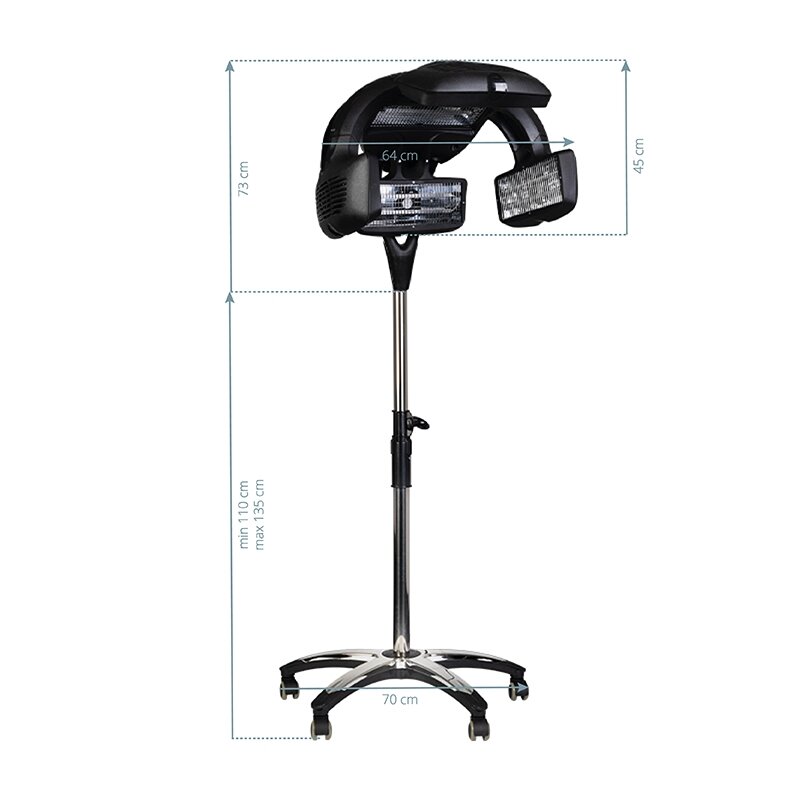 Professional hairdressing infrazone GABBIANO Y-707 with stand, black color 5