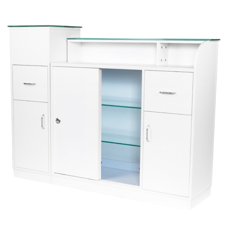 Profesionalus laukiamojo stalas - recepcija su vitrina 2in1, GABBIANO Q-0333 3 Profesionalus laukiamojo stalas - recepcija su vitrina 2in1, GABBIANO Q-0333 3