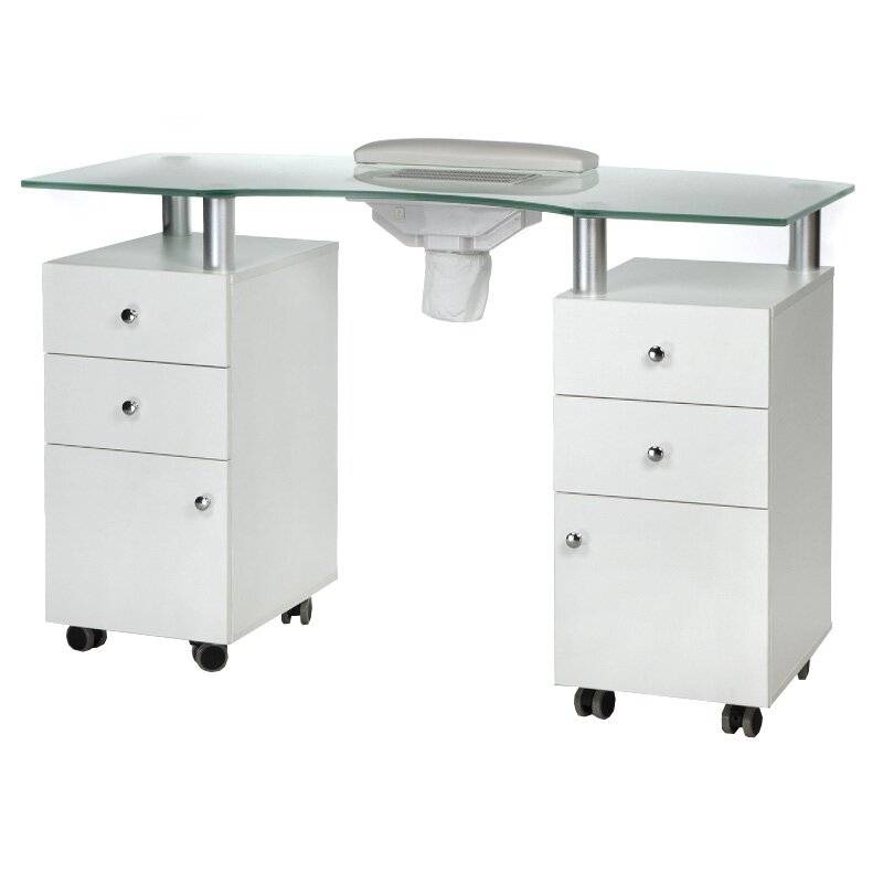 Professional manicure table with dust extractor BD-3453+P, white color Professional manicure table with dust extractor BD-3453+P, white color