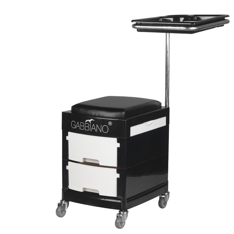 Professional trolley-chair for podiatric work GABBIANO, black color 2 Professional trolley-chair for podiatric work GABBIANO, black color 2