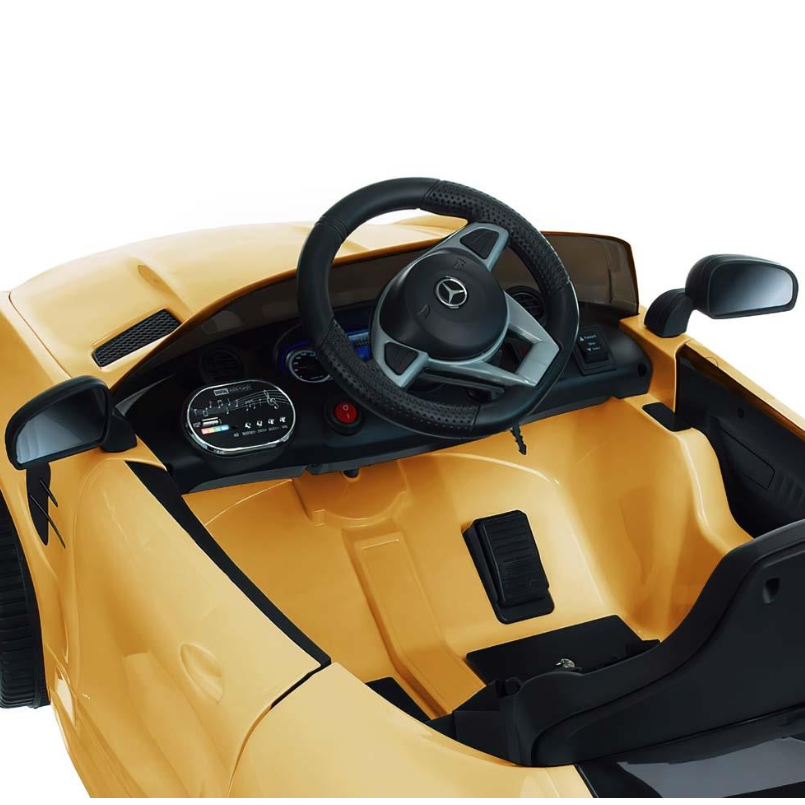 Professional children's chair for hairdressers Mercedes car, yellow 4