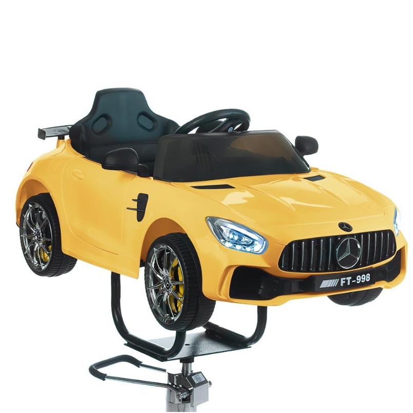 Professional children's chair for hairdressers Mercedes car, yellow 2 Professional children's chair for hairdressers Mercedes car, yellow 2