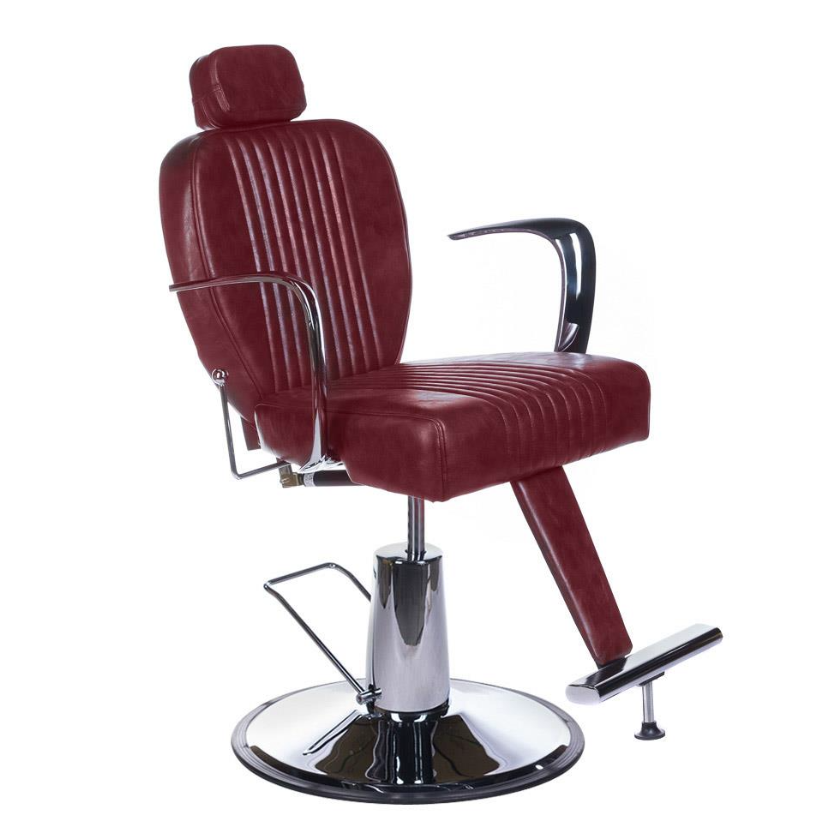 Profesionali barberio kėdė kirpykloms ir grožio salonams OLAF BH-3273, vyšninės spalvos