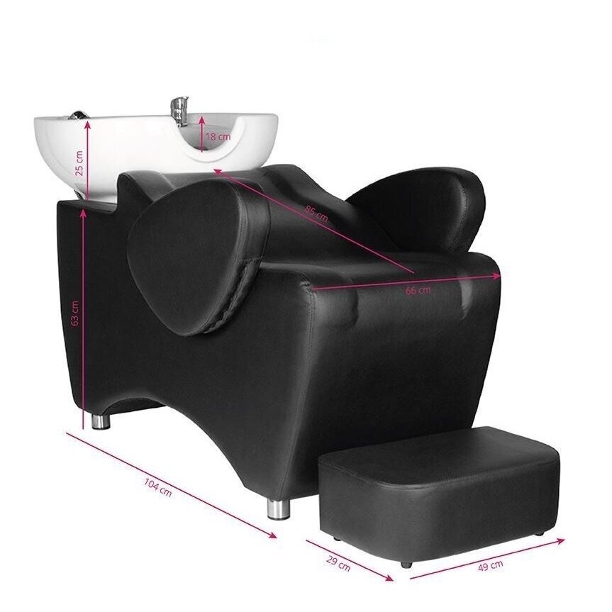 Professional sink for hairdressers HAIR SYSTEM HSB46, black color 4 Professional sink for hairdressers HAIR SYSTEM HSB46, black color 4