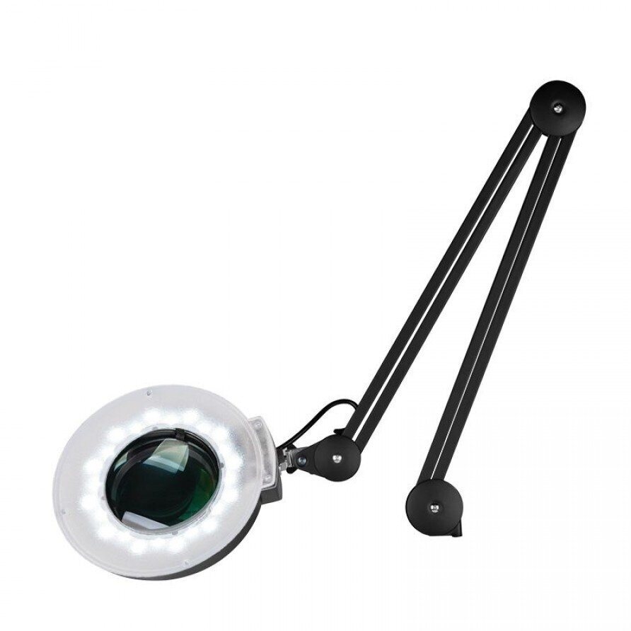 Professional cosmetology LED lamp with magnifying glass S5 5D, black color (with stand) 2 Professional cosmetology LED lamp with magnifying glass S5 5D, black color (with stand) 2