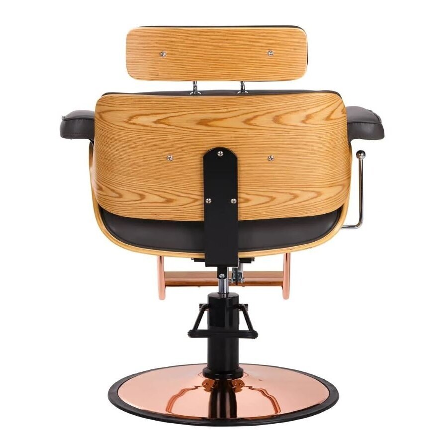 Professional hairdressing chair with footrest and wooden elements GABBIANO FLORENCE, black + ADJUSTABLE HEADBACK 3 Professional hairdressing chair with footrest and wooden elements GABBIANO FLORENCE, black + ADJUSTABLE HEADBACK 3