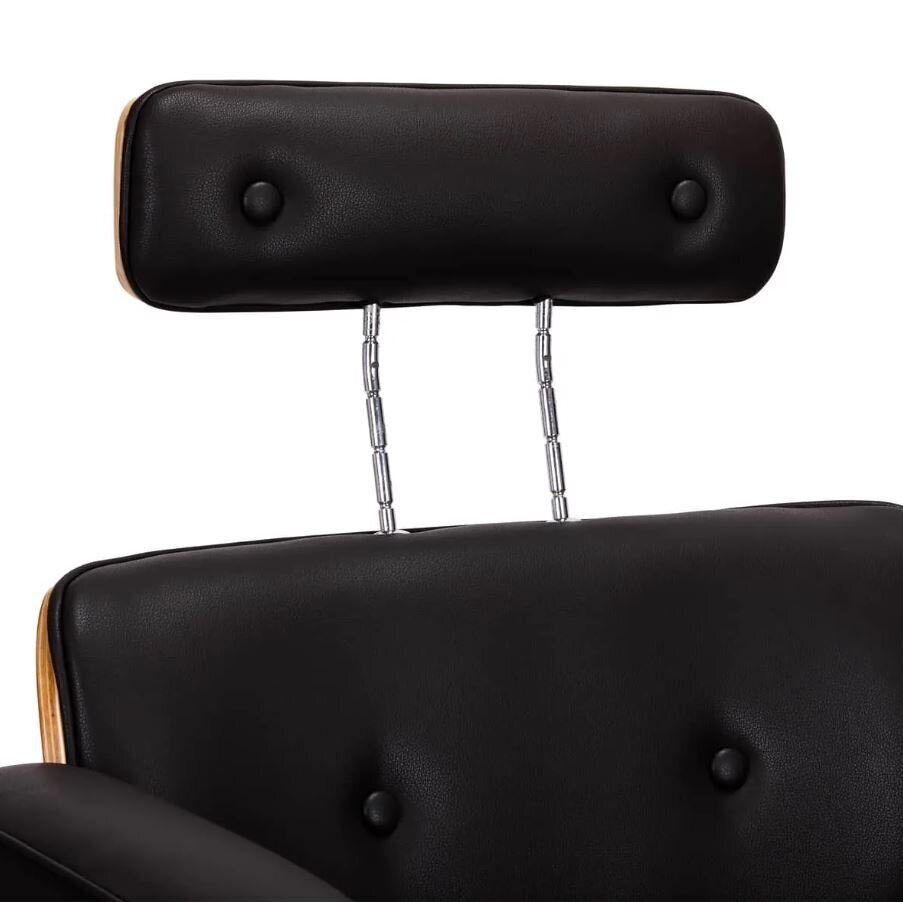 Professional hairdressing chair with footrest and wooden elements GABBIANO FLORENCE, black + ADJUSTABLE HEADBACK 5 Professional hairdressing chair with footrest and wooden elements GABBIANO FLORENCE, black + ADJUSTABLE HEADBACK 5