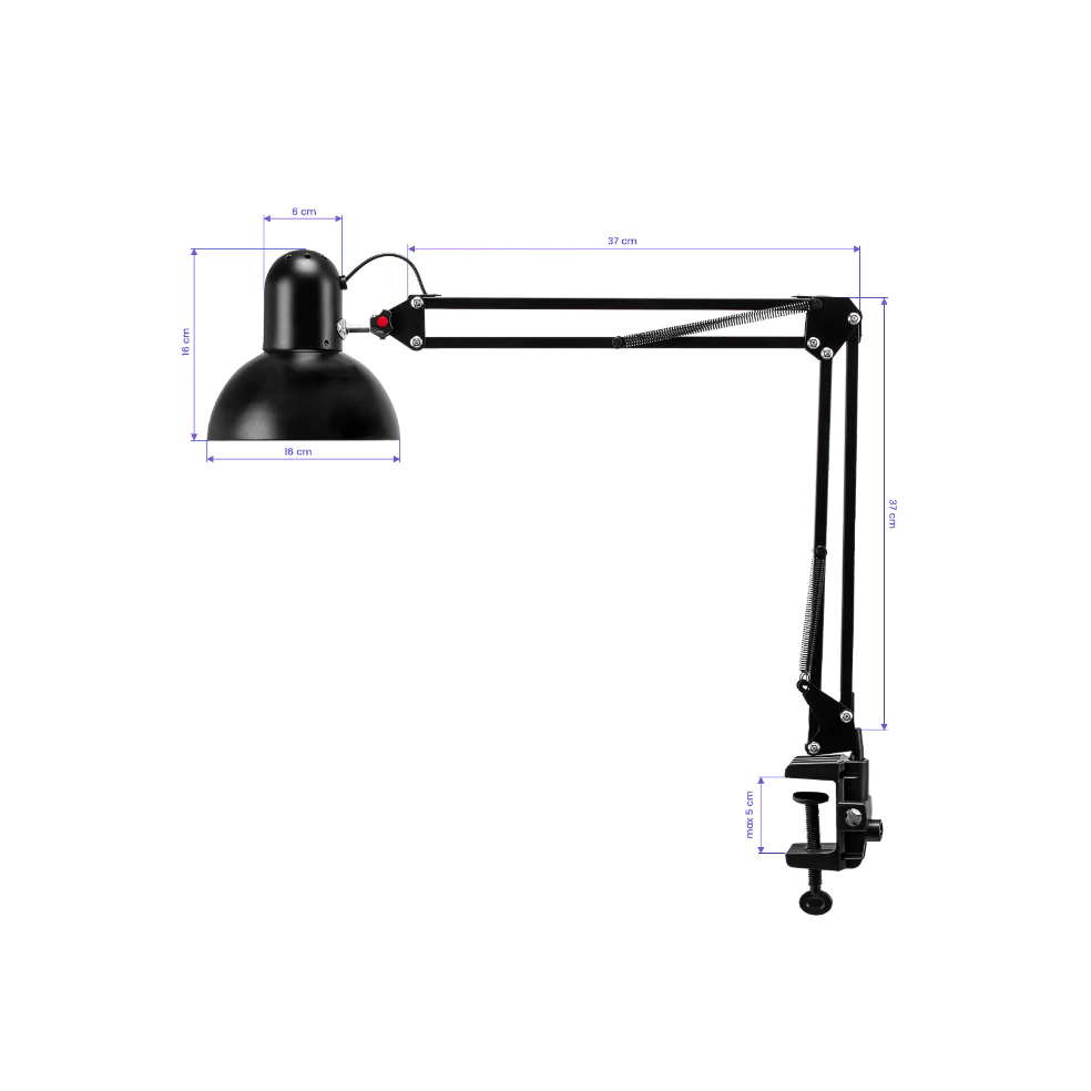 Professional desk lamp for manicure work PiX 314, black 8 Professional desk lamp for manicure work PiX 314, black 8