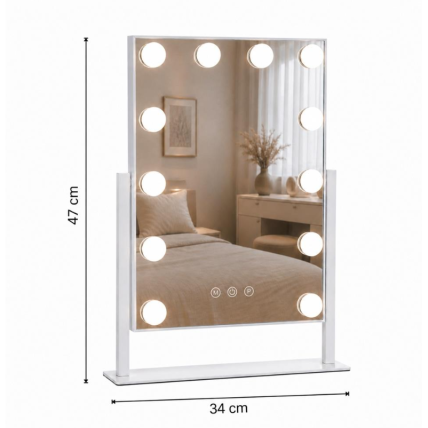 Mirror for beauty salons with LED lighting LED HOLLYWOOD, 30x41 cm. 2