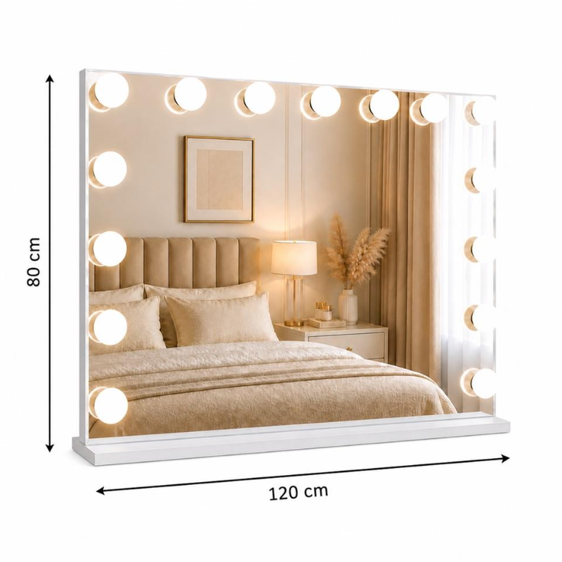 Veidrodis grožio salonams su LED apšvietimu LED NEW YORK, 120x80 cm 3 Veidrodis grožio salonams su LED apšvietimu LED NEW YORK, 120x80 cm 3